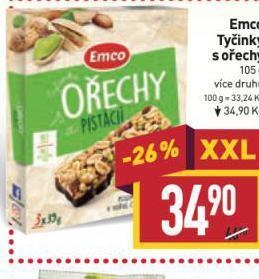 Billa Emco tyčinky s ořechy nabídka