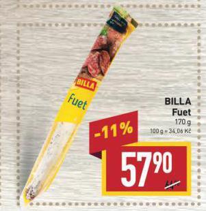 Billa Fuet nabídka