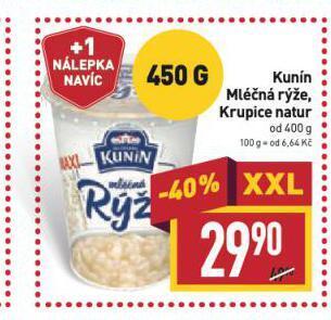Billa Kunín mléčná rýže nabídka
