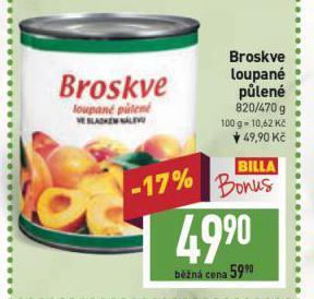 Billa Broskve nabídka