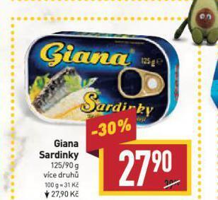 Billa Giana sardinky nabídka