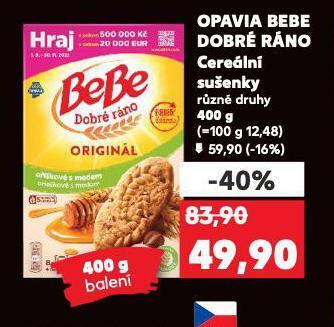 Kaufland Opavia bebe dobré ráno cereální sušenky nabídka
