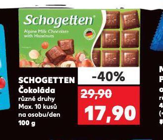 Kaufland Schogetten čokoláda nabídka