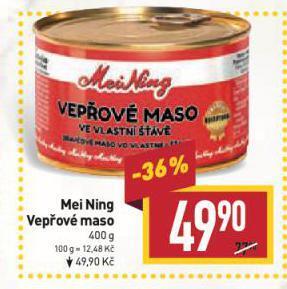 Billa Mei ning vepřové maso nabídka