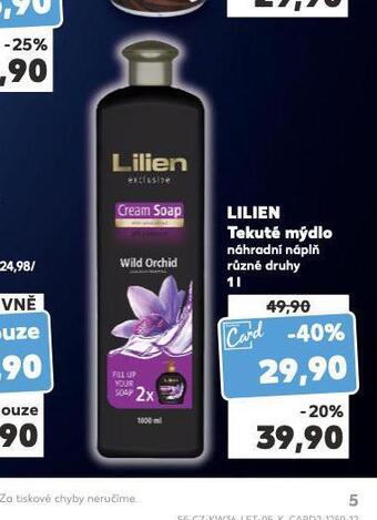 Kaufland Lilien tekuté mýdlo nabídka