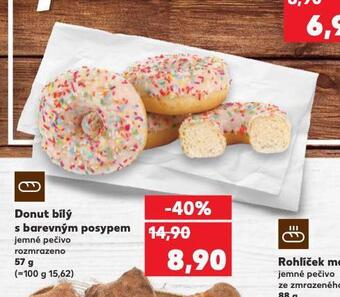 Kaufland Donut bílý s barevným posypem nabídka