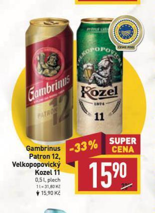 Billa Pivo gambrinus nabídka