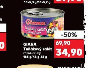 Kaufland Giana tuňákový salát nabídka