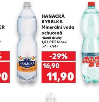 Kaufland Hanácká kyselka ochucená nabídka