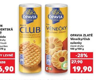 Kaufland Opavia zlaté věnečky / club sušenky nabídka