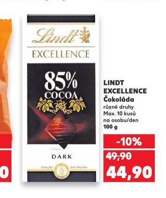 Kaufland Lindt excellence čokoláda nabídka