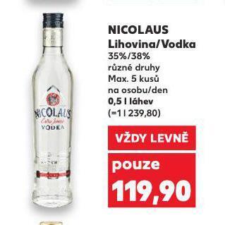 Kaufland Nicolaus lihovina / vodka nabídka