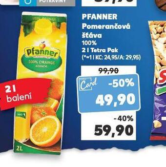 Kaufland Pfanner pomerančová šťáva nabídka