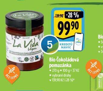 Albert Bio čokoládová pomazánka nabídka