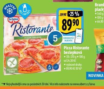 Albert Pizza ristorante bezlepková nabídka