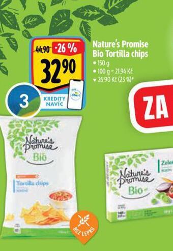 Albert Bio tortilla chips nabídka