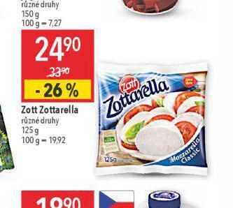 Globus Zott zottarella sýr nabídka