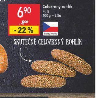 Globus Celozrnný rohlík nabídka