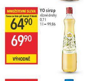 Globus Yo sirup nabídka