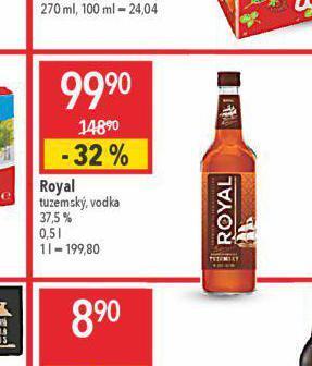 Globus Royal vodka nabídka