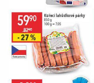 Globus Kuřecí lahůdkové párky nabídka