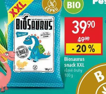 Globus Biosaurus snack nabídka