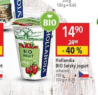 Globus Hollandia bio selský jogurt nabídka