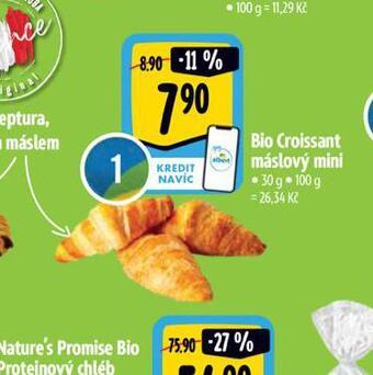 Albert Bio croissant máslový mini nabídka