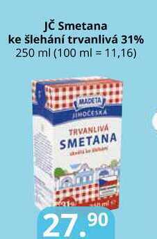 Potraviny CZ Jč smetana ke šlehání trvanlivá 31% 250 ml nabídka