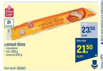 Makro Fine life listové těsto rozválené 300 g nabídka