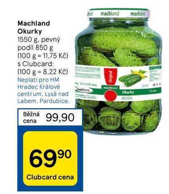 Tesco Machland okurky 1550 g nabídka