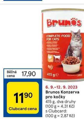 Tesco Brunos konzerva pro kočky 415 g nabídka