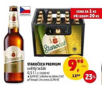Penny Market Staročech premium světlý ležák, 0,5 l nabídka