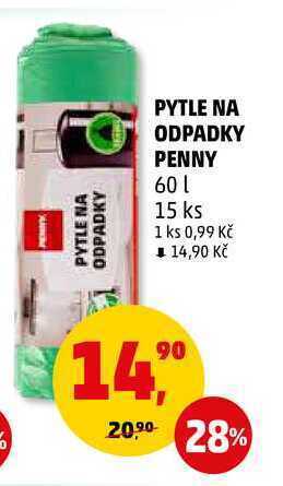 Penny Market Pytle na odpadky penny 60 l, 15 ks nabídka