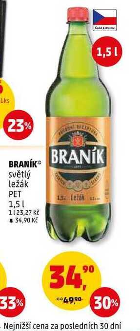 Penny Market Braník světlý ležák pet, 1,5 l nabídka