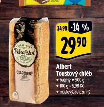 Albert Albert toustový chléb • balený • 500 g nabídka