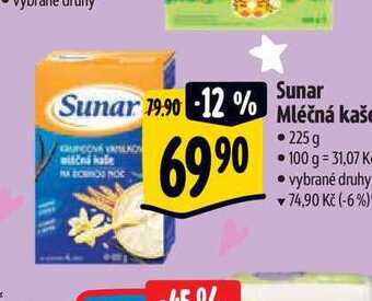 Albert Sunar mléčná kaše 225 g nabídka