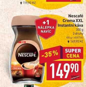 Billa Nescafé crema xxl instantní káva 300 g nabídka