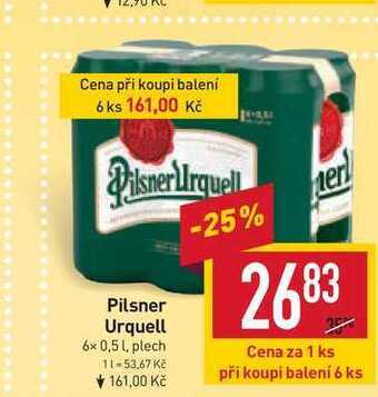 Billa Pilsner urquell pilsner urquell 6x 0,5 l, plech nabídka