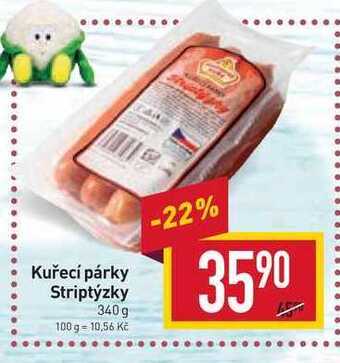 Billa Kuřecí párky striptýzky 340g nabídka