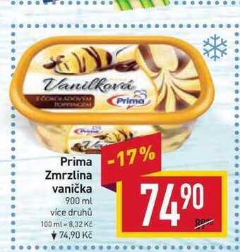 Billa Prima zmrzlina vanička 900 ml nabídka