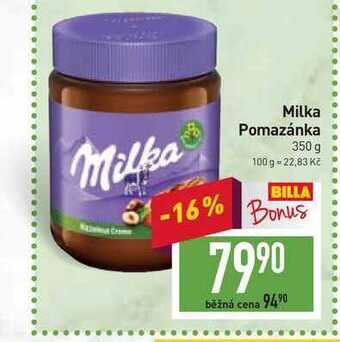 Billa Milka pomazánka 350 g nabídka