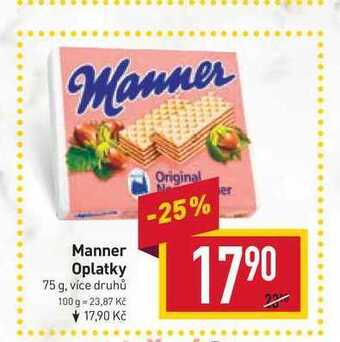 Billa Manner oplatky 75 g nabídka
