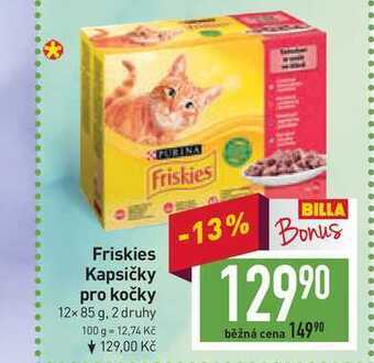 Billa Friskies kapsičky pro kočky 12x 85 g nabídka