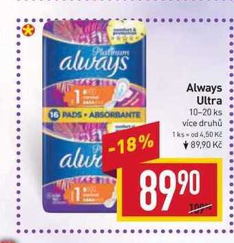 Billa Always ultra 10-20 ks nabídka