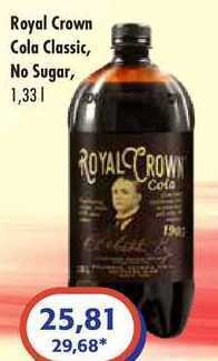 CBA Royal crown cola classic, no sugar, 1,33 l nabídka