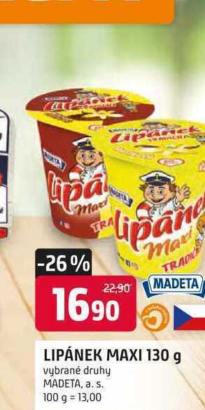 Trefa Madeta lipánek maxi 130 g vybrané druhy nabídka