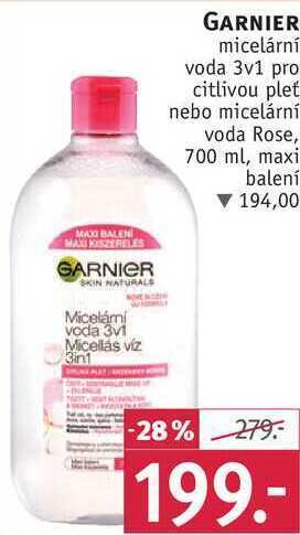 Rossmann Garnier micelární voda 3v1, 700 ml nabídka