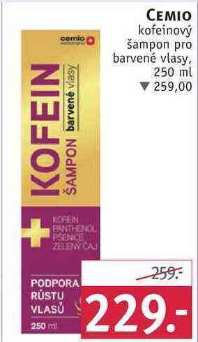 Rossmann Cemio kofeinový šampon pro barvené vlasy, 250 ml nabídka