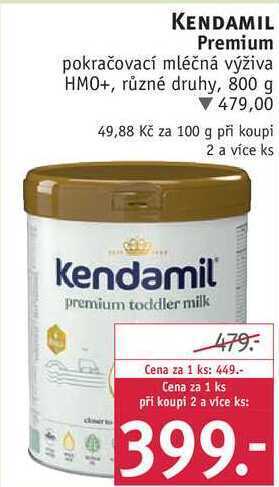 Rossmann Kendamil premium pokračovací mléčná výživa, 800 g nabídka